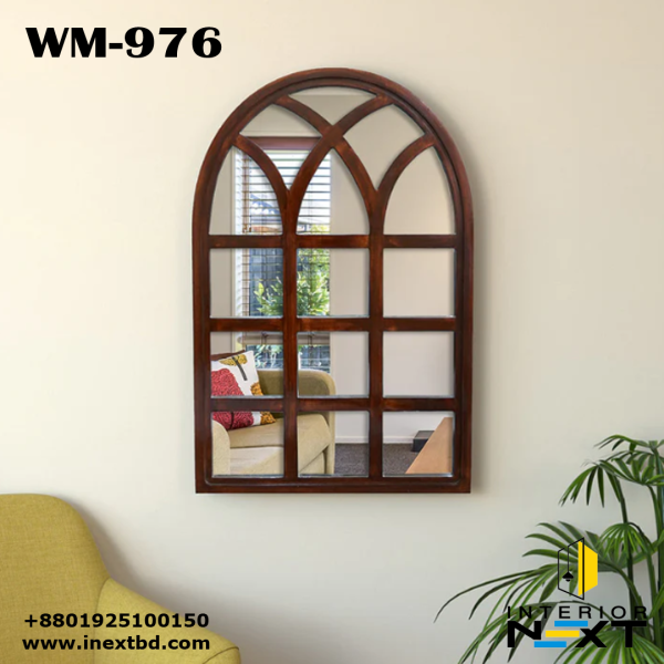 Arched Motif Wooden Mirror
