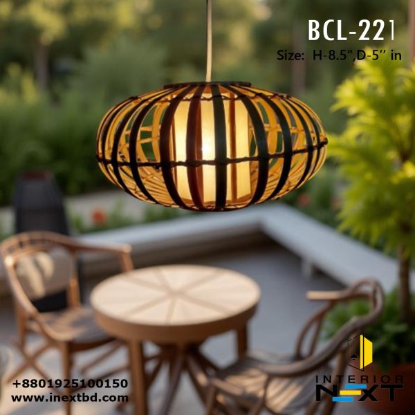 Bamboo Theo Double Layer Hanging Lampshade
