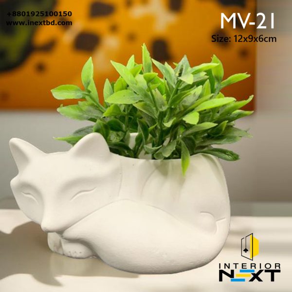 Cat With Plant Pot