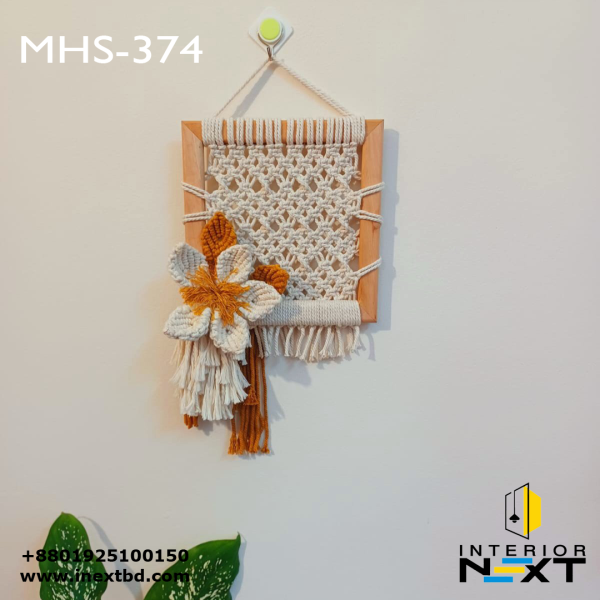 Macramé Wall Frame with Decorative Flower