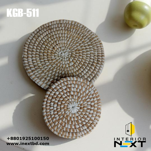 Handmade Kaisa Grass Mat 2-Piece Set – Eco-Friendly, Natural Dining & Home Decor Mats