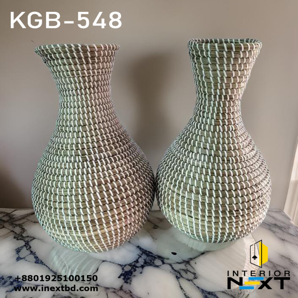 Handmade Kaisa Grass Flower Vase – Eco-Friendly Decorative Vase for Home Decor