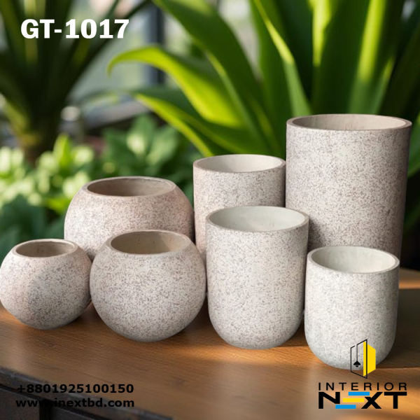 Marble Texture Garden Planter Set, Durable Outdoor Planters
