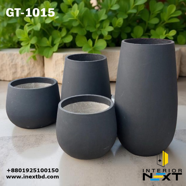 Elegant Black Garden Planter Set – Modern Outdoor Pots