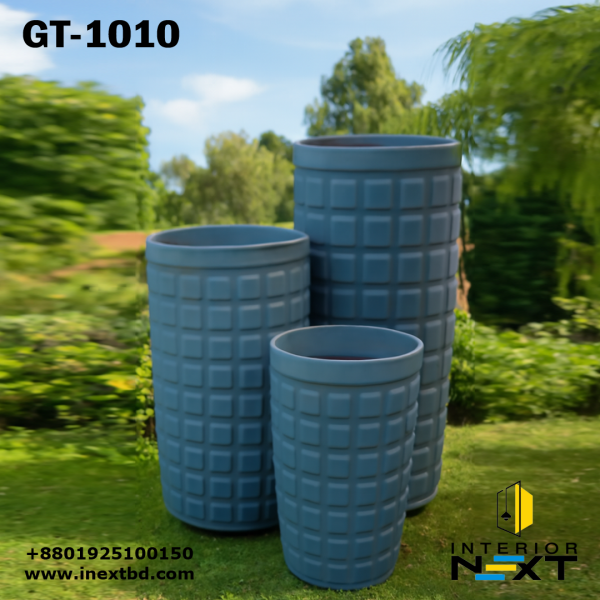 Grid Texture Tall Garden Planter & Pot