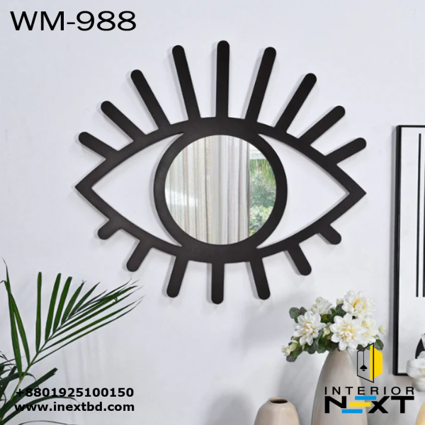Evil Eye Shaped Wooden Mirror