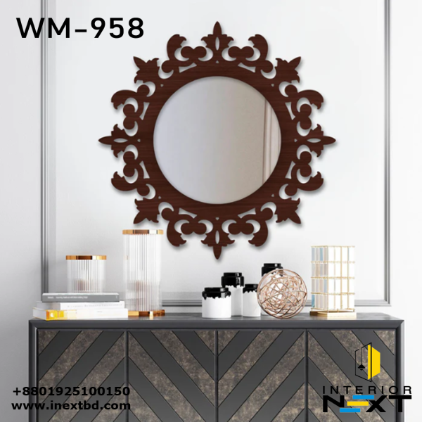 Unique Creation Round Wooden Wall Mirror