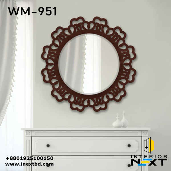 Stylish Traditional Wooden Wall Mirror