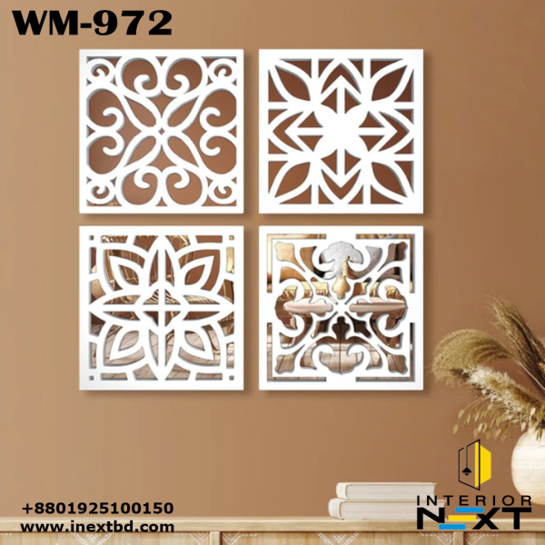 Decorative Panels - Timberly Wooden Mirror Wall Art Set of 4