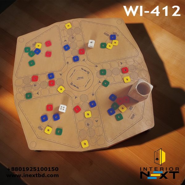 Handcrafted Wooden Rectangular Ludo Board – Classic Family Game Set