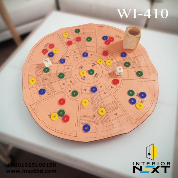 Eco-Friendly Handcrafted Wooden Circular Ludo Board – Premium Family Game Set