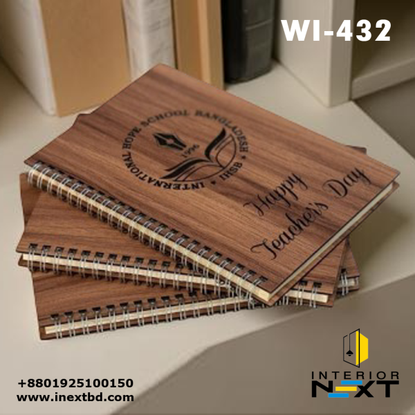 Custom Wooden Diary – Polished Bamboo Cover | Personalized Gift Notebook