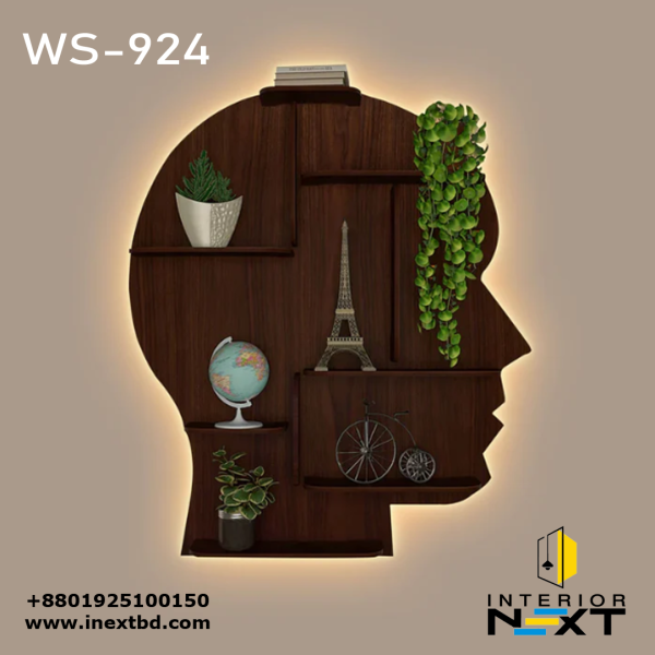 Man Backlit Wooden Wall Shelf