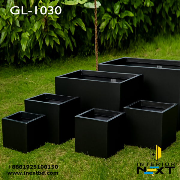 Square Garden Planters - Black Color | Modern Outdoor Planters for Your Garden