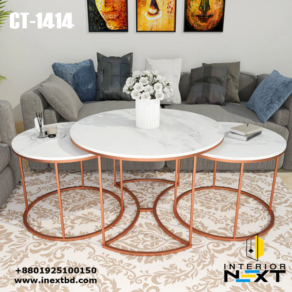 Premium Copper Nesting Trio Tables Set of 3