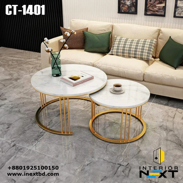 Premium Designer Iron Stand Coffee Table Set of 2