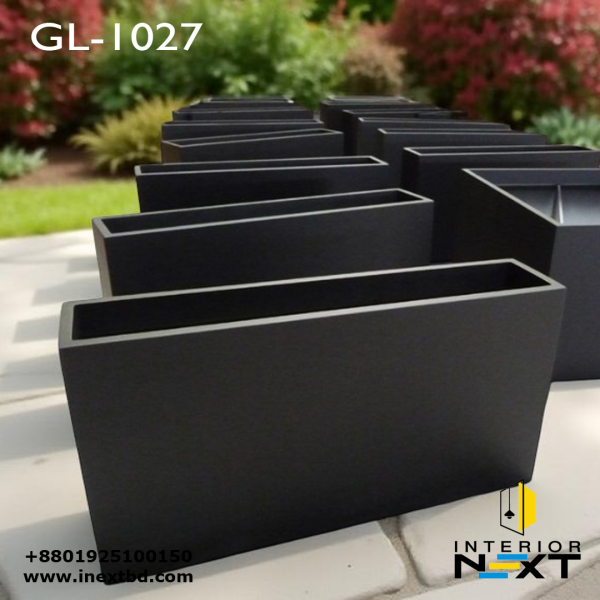 Modern Rectangular Garden Planter - Sleek Black Design | Outdoor Long Planters