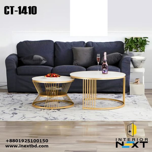 Classic Golden Coffee Table Set of 2