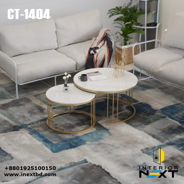 Premium Metallic Tethered Coffee Table Set of 2